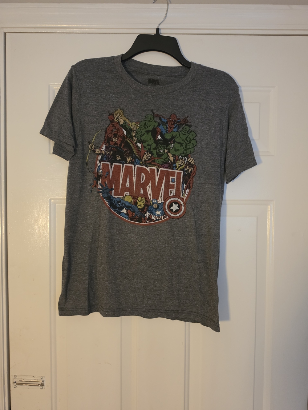 Marvel Short Sleeve Tee - Grey with Multicolor Graphic